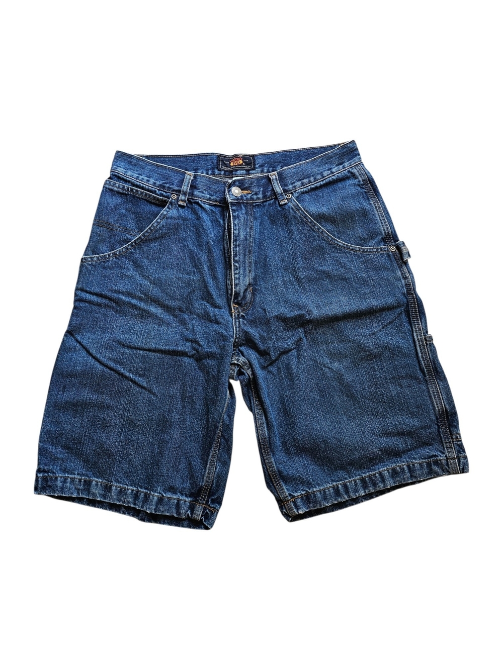 Vintage Y2k Route 66 Dark Blue Denim Carpenter Shorts